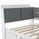 preview thumbnail 25 of 32, Wood Twin Size Platform Bed with Trundle, Shelves and Storage Headboard, Gray