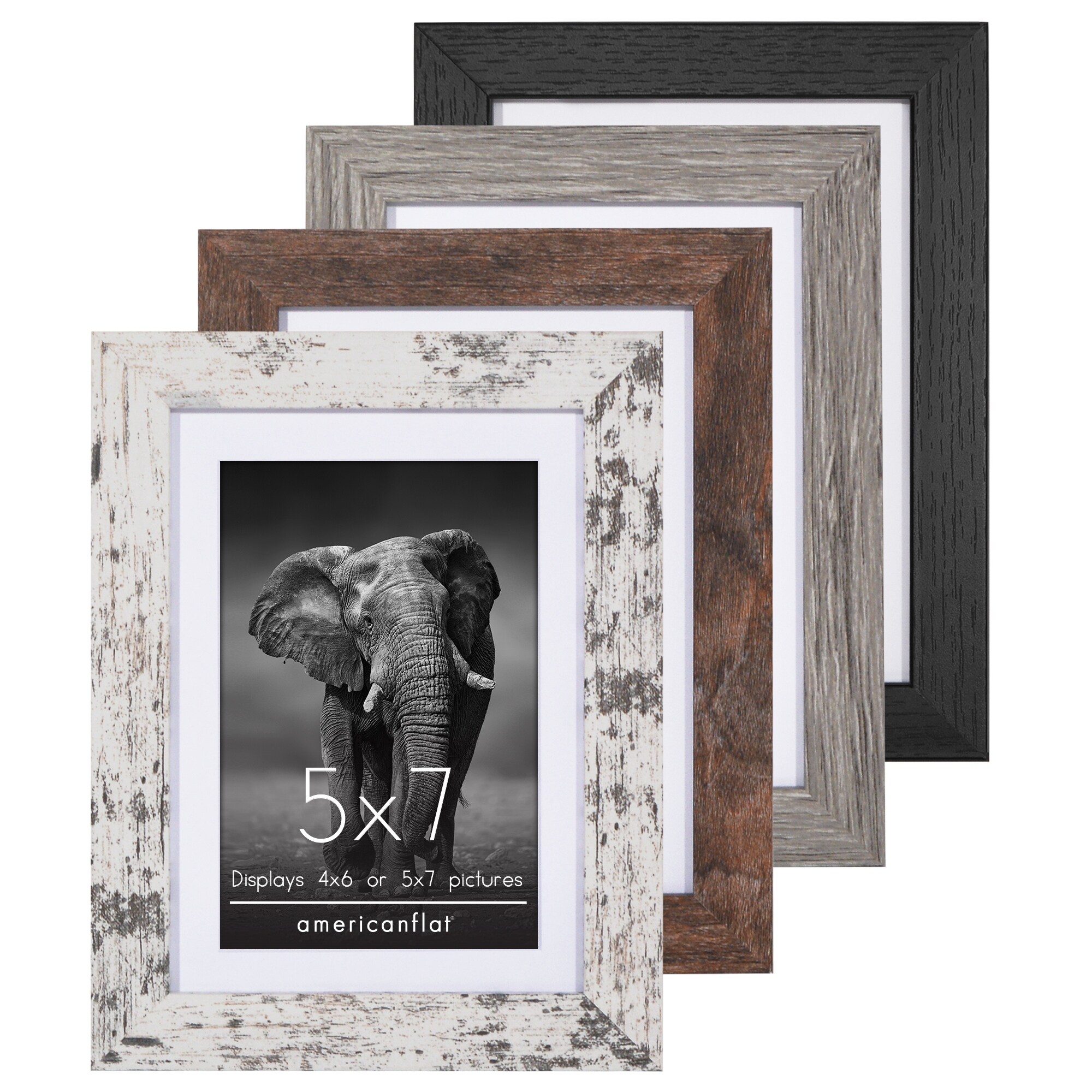 Americanflat Picture Frame Set With Mat - Ideal for Displaying Your Favorite Photos and Artwork-image