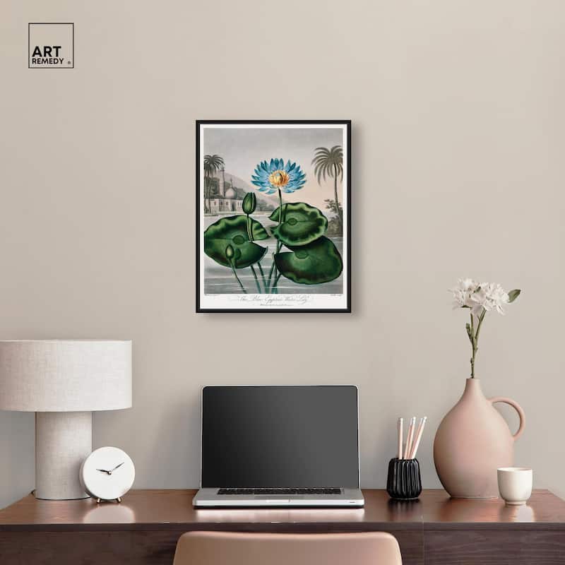 Blue Egyptian Water-Lily Canvas by Art Remedy