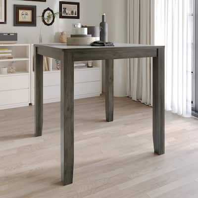 CraftPorch Simple Rustic Square Counter Height Dining Table - Grey