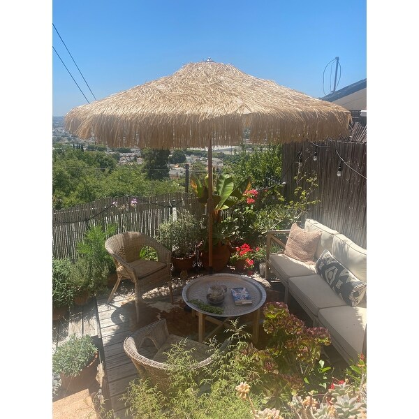 Top Product Reviews For Safavieh Outdoor Living Tiki 9ft Crank Umbrella 28228540 Overstock