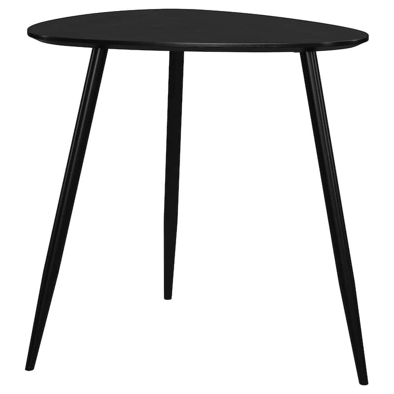 Xander Black Triangular Solid Wood End Table