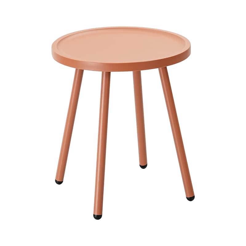 Werph Patio Table Living Room Side Table, Round Accent Table Small Side Table Nightstand - Orange