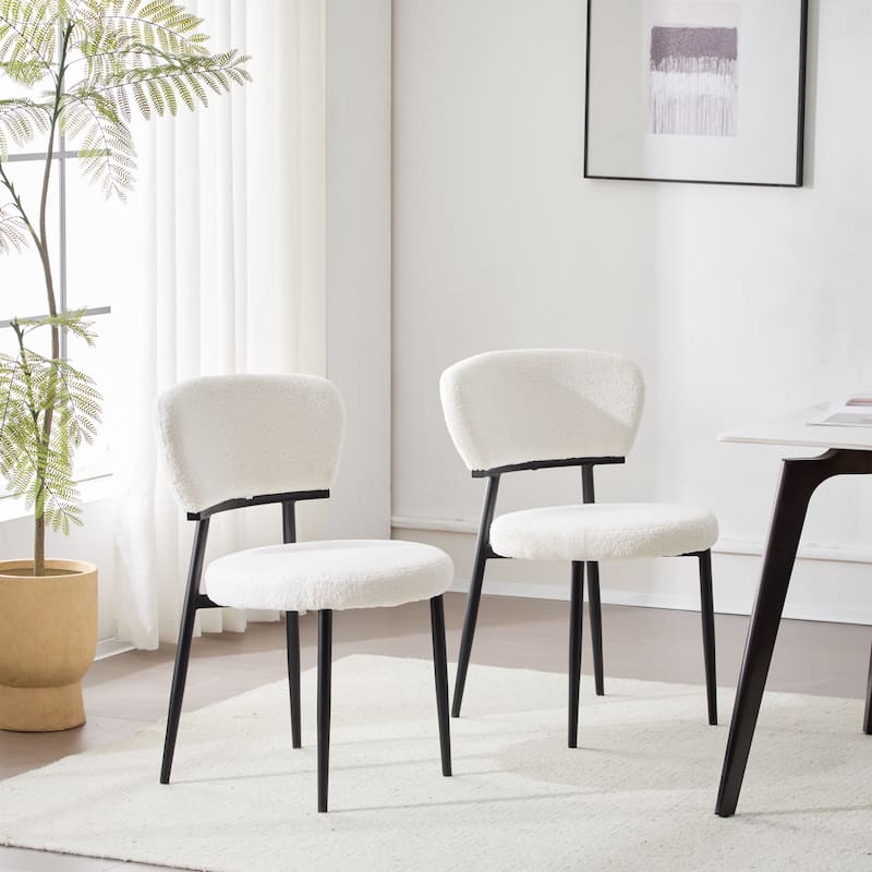 Hearth Upholstered Dinning Chair Set by Christopher Knight Home - White+Black - Set of 2