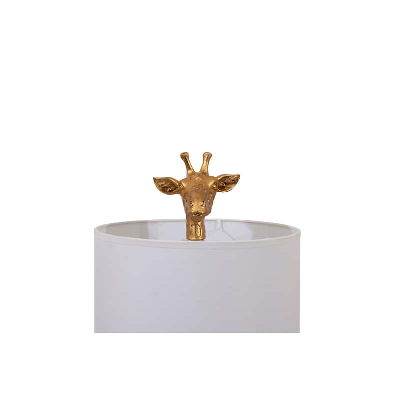 Resin Giraffe Table Lamp with Linen Shade