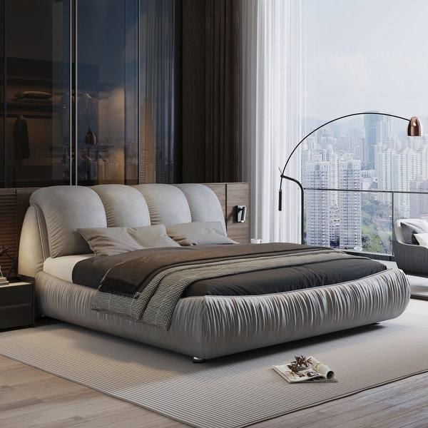 Oversized tufted platform bed 2025