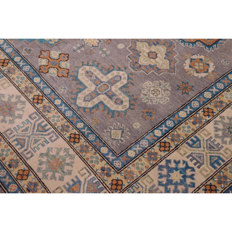 Rustic Kazak Adriel Gray/Natural Wool Rug - 8'3'' x 10'1''