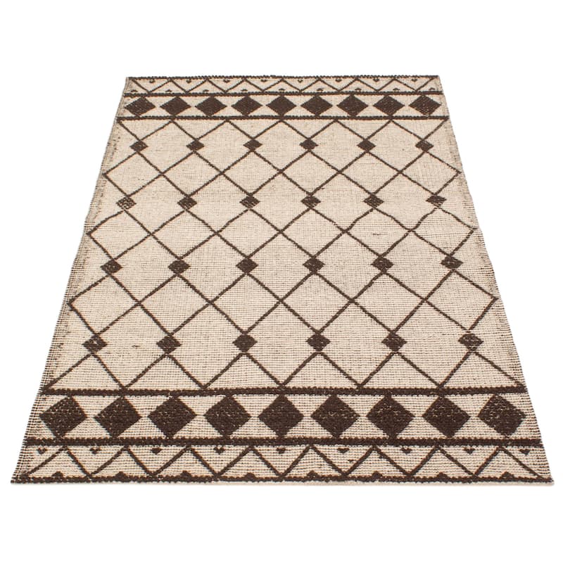 ECARPETGALLERY Braid weave Sienna Cream Wool Rug - 4'11 x 8'0