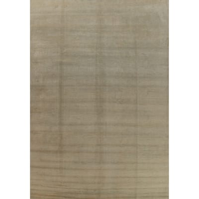 Hand Knotted Oriental 100% Wool Carpet Modern Solid Green Gabbeh Area Rug - 12' 11'' X 9' 10''