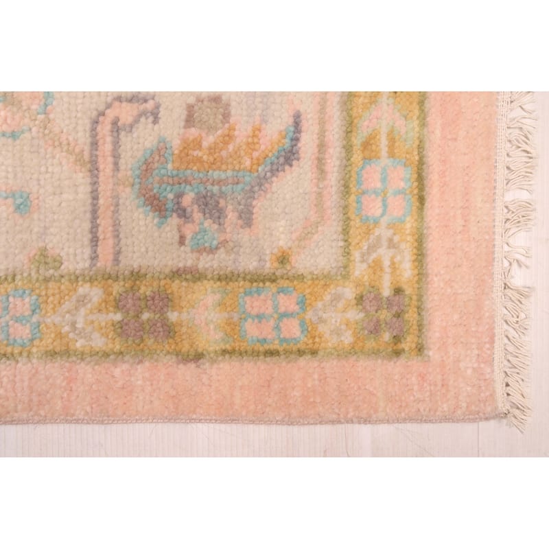 ECARPETGALLERY Hand-knotted Modern Oushak Pink Wool Rug - 10'3 x 14'3