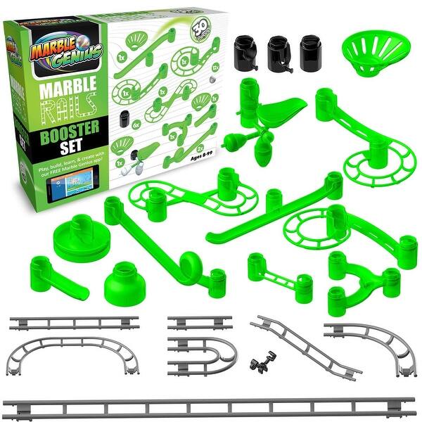 slide 2 of 8, Marble Genius Marble Rails Booster Set: Add-Ons for Marble Rails Building Sets (30 pieces)