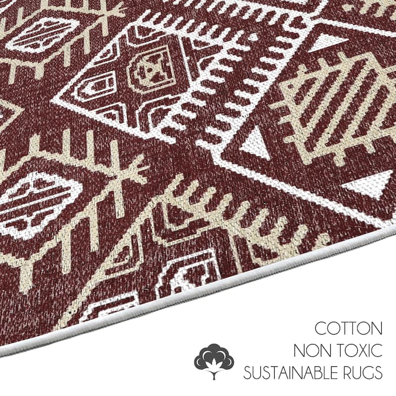 Sussexhome Heavy Duty Ultra Thin Non Slip Washable Cotton Indoor Rug - 2' x 3'