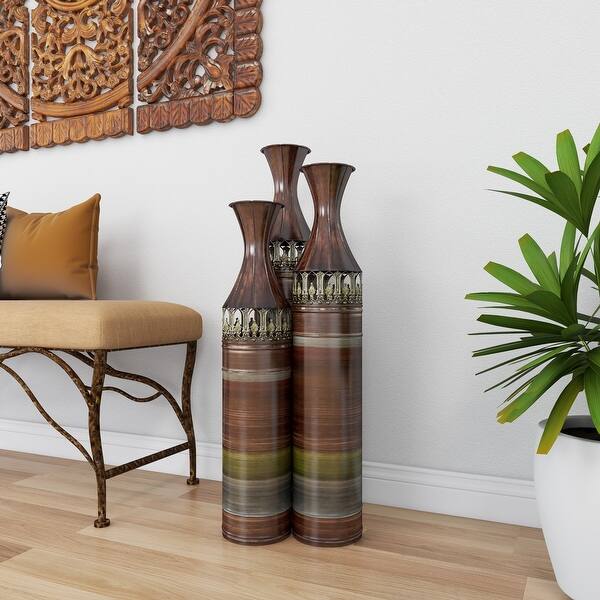 The Curated Nomad Gene Cylindershaped Metal Vase (Set of 3) On Sale