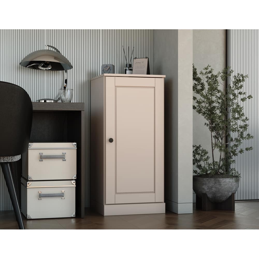 Palace Imports 100% Solid Wood 3-Shelf Bookcase with Raised Panel Door and Adjustable Shelves