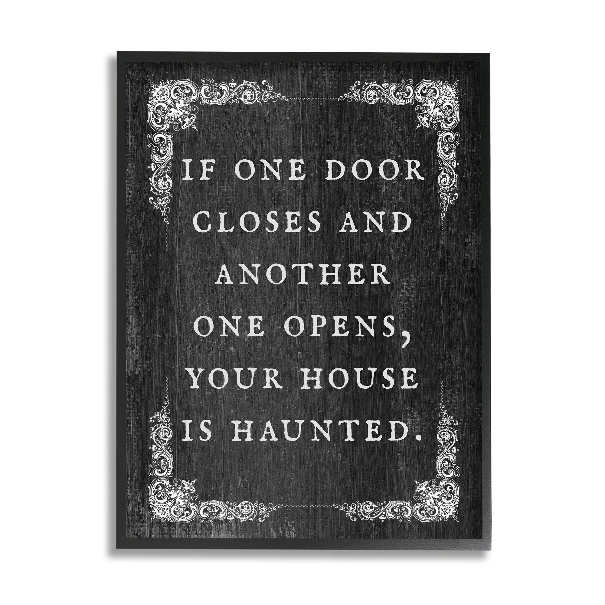 Stupell Funny Haunted House Phrase Framed Giclee Art Design by Lil' Rue