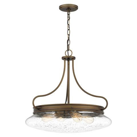 Tucker 4-Light French Bronze Pendant with Clear Seeded Glass