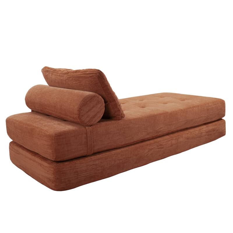 Art Leon Tufted Convertible Queen Size Chaise Lounge