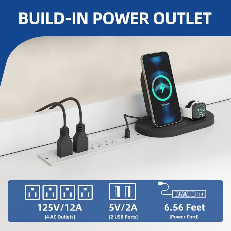 Moasis Vintage TV Stand with Power Outlet for 65" TVs