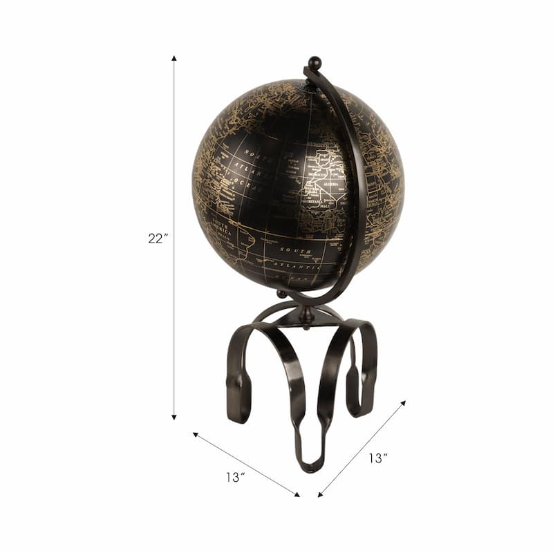Modern Globe Sculpture with Unique Metal Stand for Home Decor