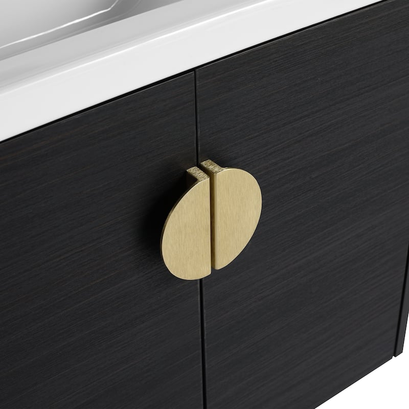 24-Inch Soft-Close Bathroom Vanity with Ceramic Sink, Ample Storage, Wall-Mounted Design for Compact Bathrooms