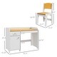 preview thumbnail 7 of 5, Stylish Kids Desk and Chair Set with Drawer and Storage Compartment, Ideal for Homework and Creative Projects