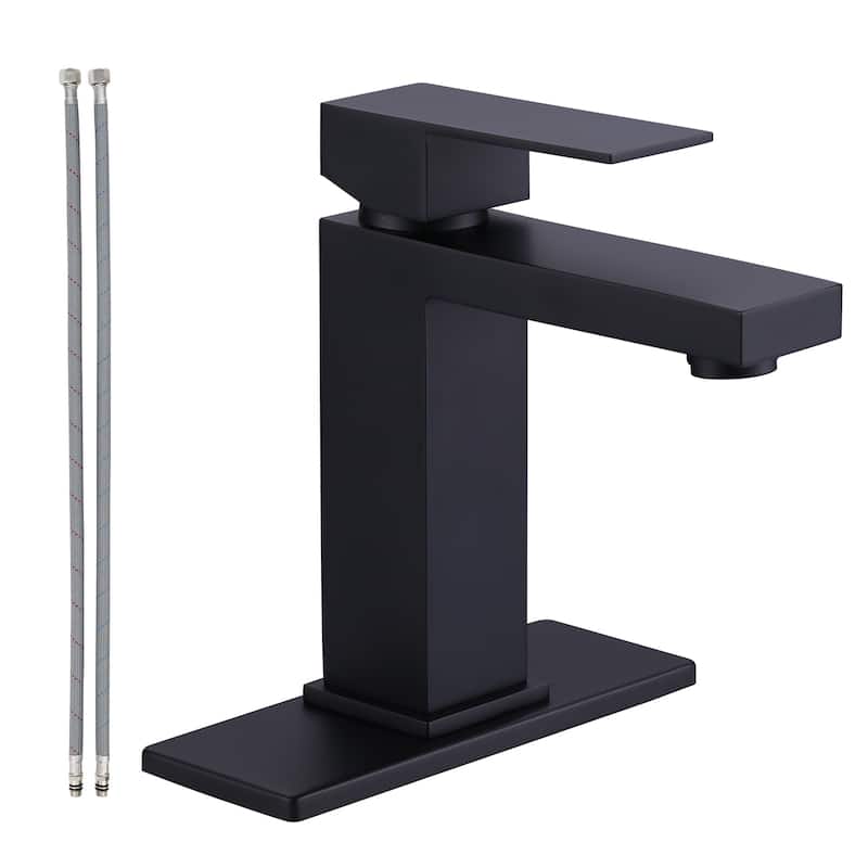 WOWOW 1.2 GPM Single Handle Bathroom Sink Faucet - Black