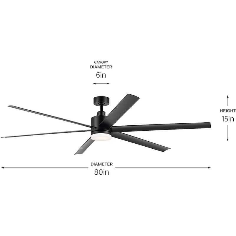 Kichler 310780 Loa 80" 6 Blade Indoor / Outdoor Ceiling Fan
