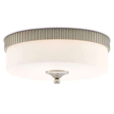 Currey & Company Bryce 16.25" Silver LED Flush Mount - Silver Leaf - 6"h x 16.25"dia.