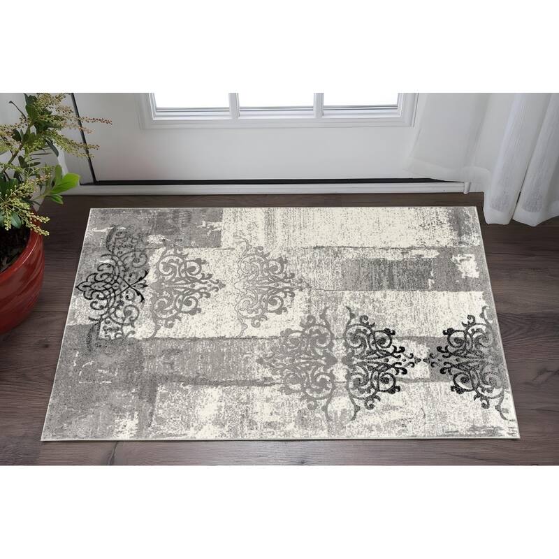 HomeRoots Abstract Modern Rectangle Area Rug - 60.00 in. x 27.00 in. x 0.30 in. - 60.00 in. x 27.00 in.  x 0.30 in.