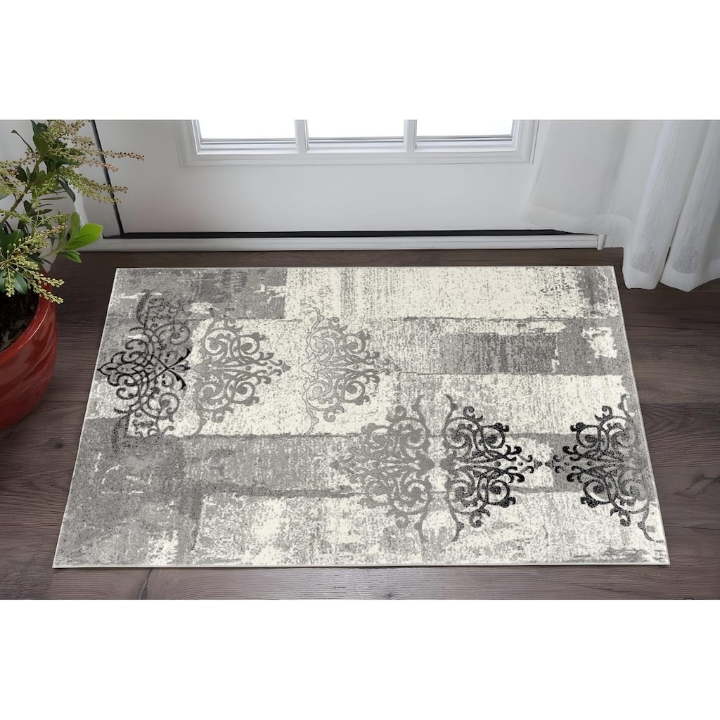 HomeRoots Abstract Modern Rectangle Area Rug - 60.00 in. x 27.00 in. x 0.30 in.