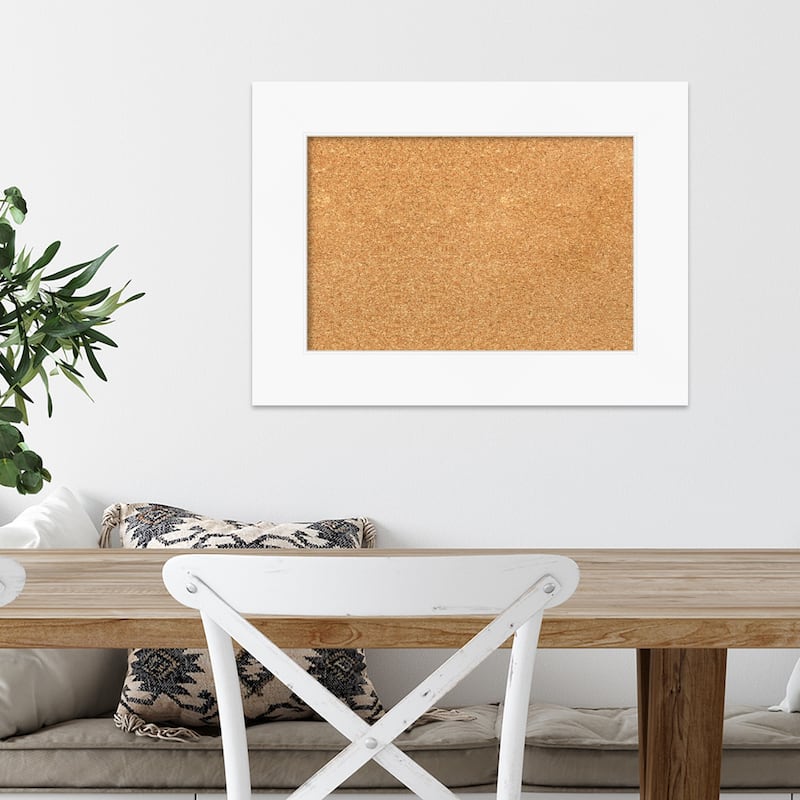 Cabinet White Framed Cork Bulletin Memo Board