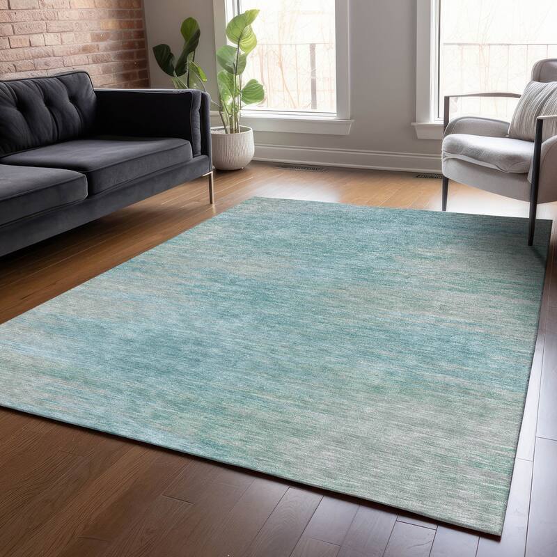 Machine Washable Indoor/ Outdoor Chantille Solid Ombre Rug