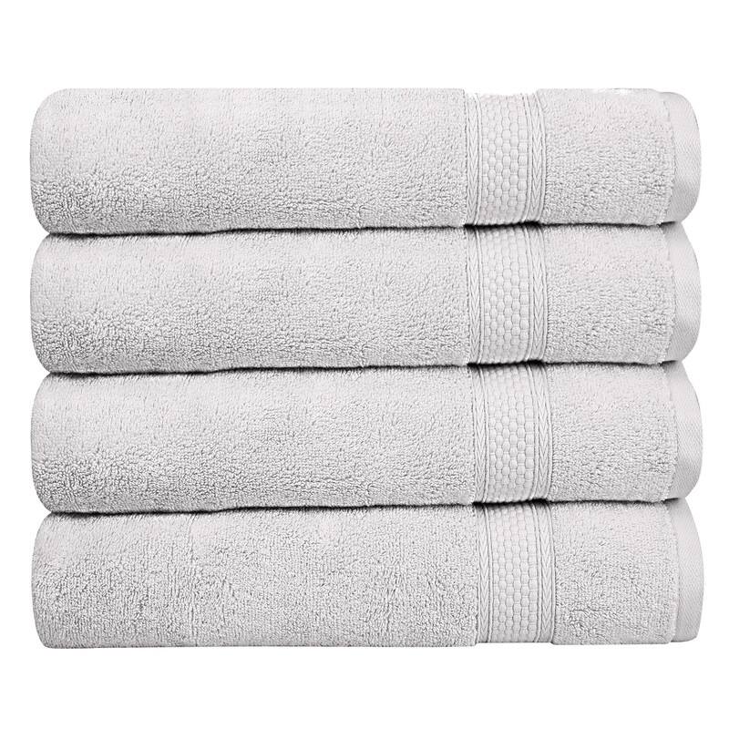 A1HC Bath Towel Set, 500 GSM Duet Technology 100% Ring Spun Cotton, Oeko-Tex Green Certified, Ultra Soft, Quick Dry - Bath Towel (30"x54") Pack of 4 - Bright White