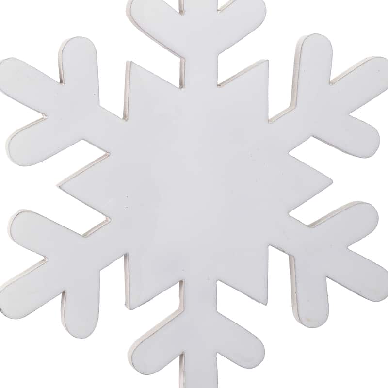 12" MDF Enamel Snowflake Ornament Set of 2