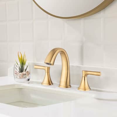 Vanityfair 8" Widespread Double Handles Bathroom Sink Faucet with Drain Assembly