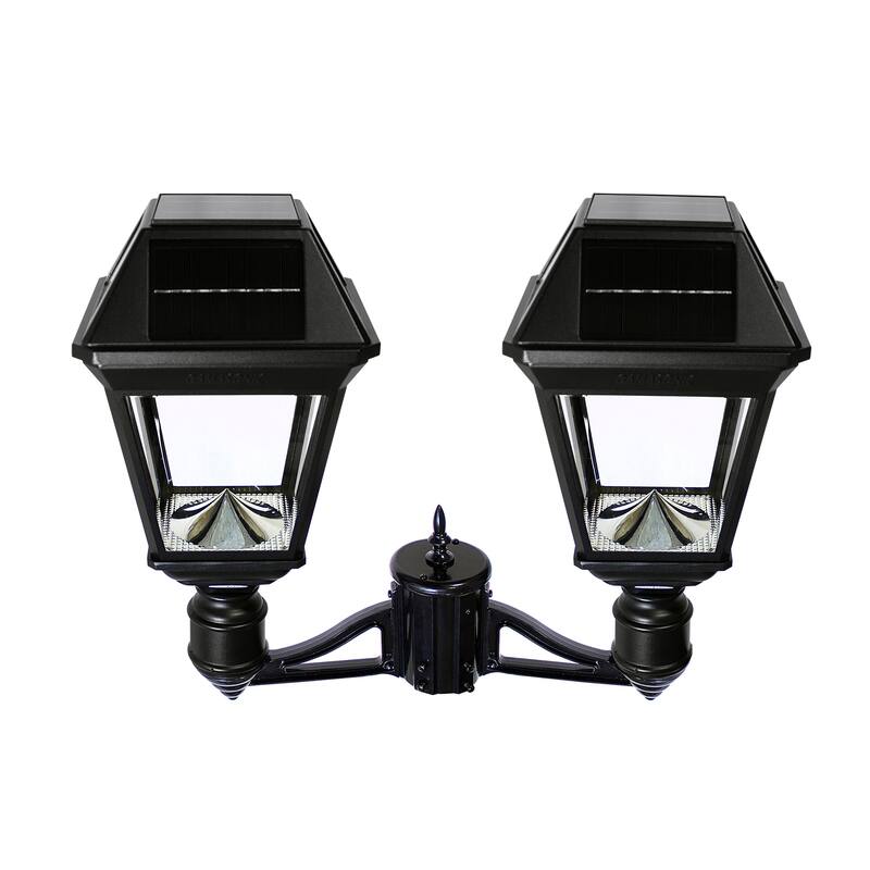 Gama Sonic Imperial III 2-Light Commercial Solar Post Light w/ 2 Color