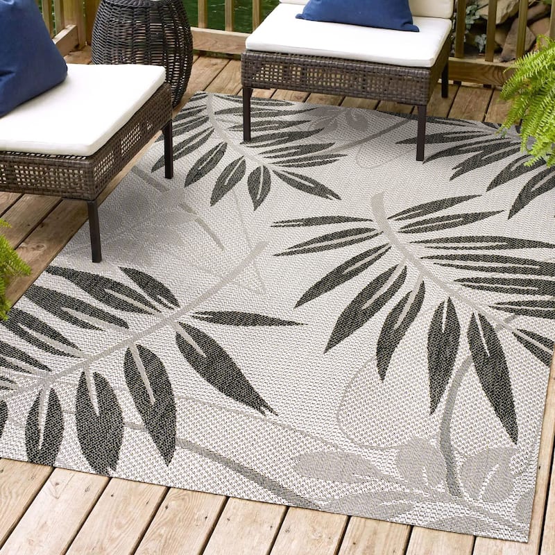 JONATHAN Y Bahamas Tropical Palm Leaf Indoor/Outdoor Area Rug