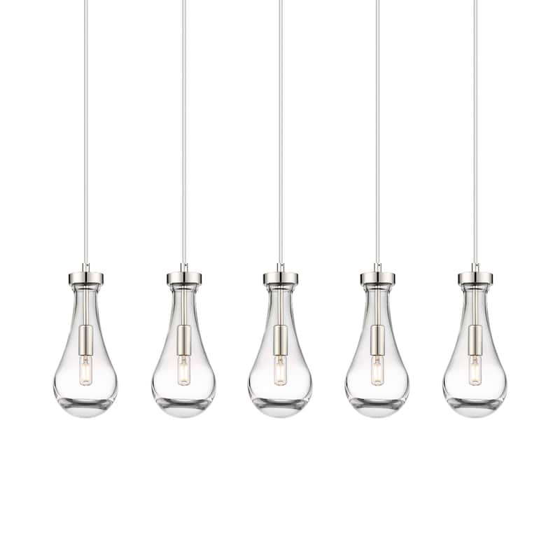 Innovations Lighting 125-451-1P-12-37 Owego Pendant Owego 5 Light 37" - Polished Nickel / Clear