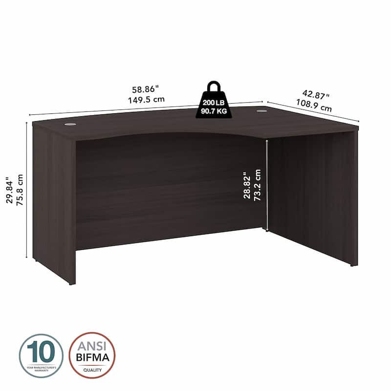 Studio C 60W Right Handed L-Bow Desk Shell by Bush Business Furniture