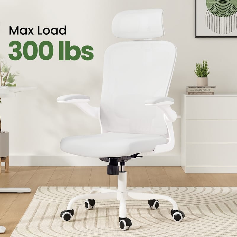 High Back Computer Chair with Armrests and Adjustable Lumbar Support
