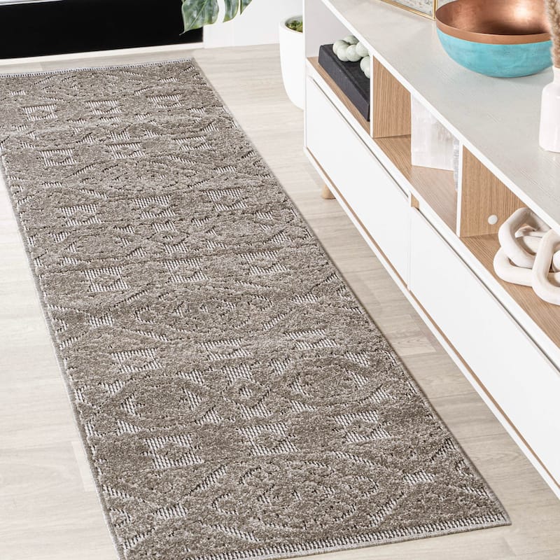 JONATHAN Y Jordan High-Low Pile Mediterranean Tile Indoor/Outdoor Area Rug