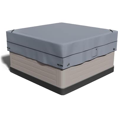 Square Hot Tub Cover - 420D Heavy Duty Waterproof Protector for 91x91 inch Outdoor Spas, All-Weather Resistant