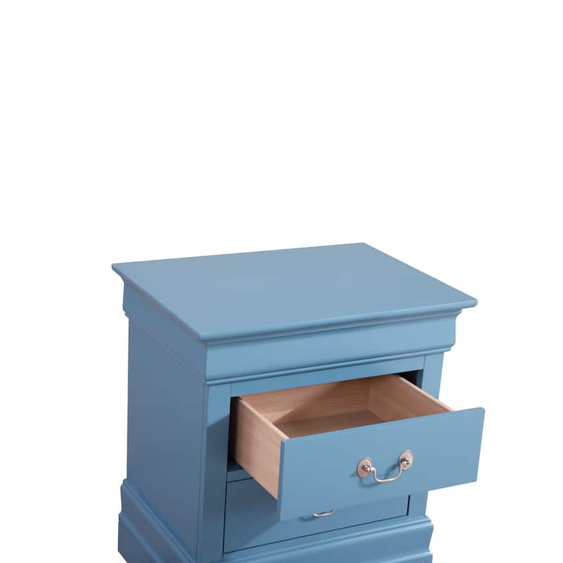 2-Drawer Wood Nightstand - 24" - Blue