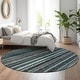 preview thumbnail 74 of 107, Premium Washable Super Soft Stripe Mayfield Rug Teal - 8' x 8' - Round