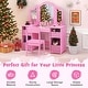 preview thumbnail 19 of 18, Costway Kids Vanity Table & Chair Set 2-in-1 Princess Pretend Play - See Details