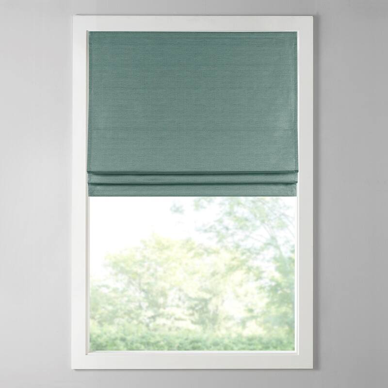 Printed Faux Silk Room Darkening Cordless Roman Shade