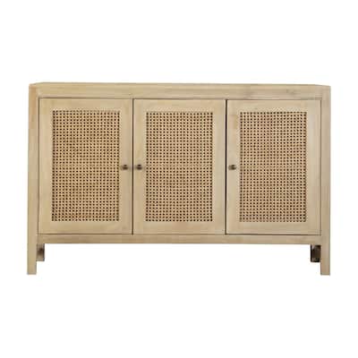 Tropez Natural Rectangular 3-Door Accent Cabinet