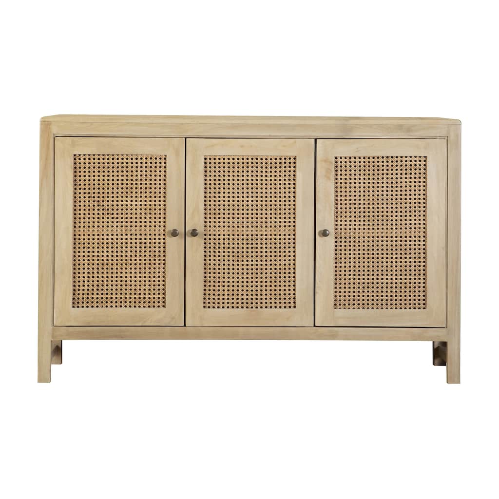 Tropez Natural Rectangular 3-Door Accent Cabinet