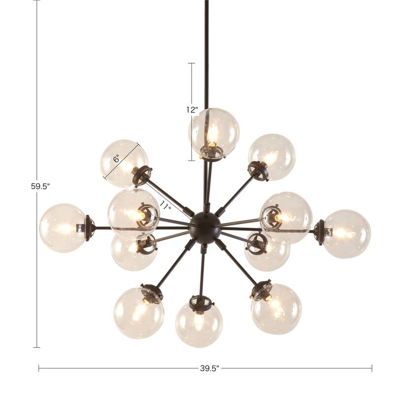 Paige 12-Light Chandelier with Oversized Globe Bulbs for living room,bedroom,and dining room