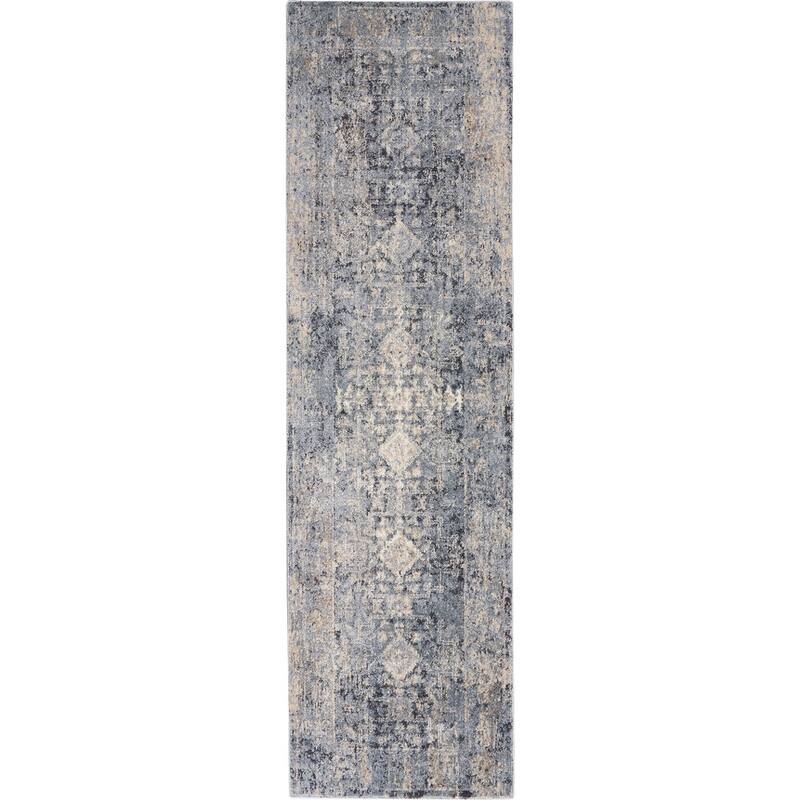 Moroccan Celebration Vintage Persian Area Rug - 2'2" x 7'6" Runner - Slate - Rectangle